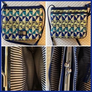 Multi-Blue and Yellow Shoulder Bag